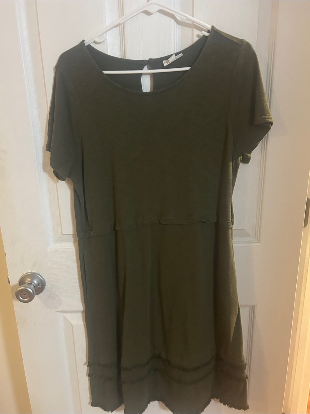 Women’s JJill Olive Green Short Sleeve Dress Top